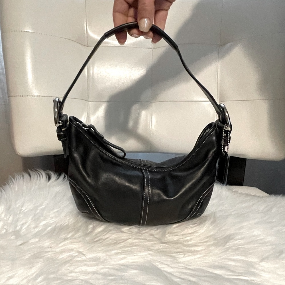 Coach black leather purse